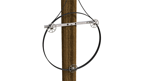 Sistema de Almacenamiento Ajustable SLACKLOOP® para Cable ADSS - Configuración Vertical Ensamblada