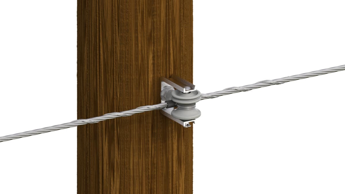 Spool Tie instalada en aislador de carrete