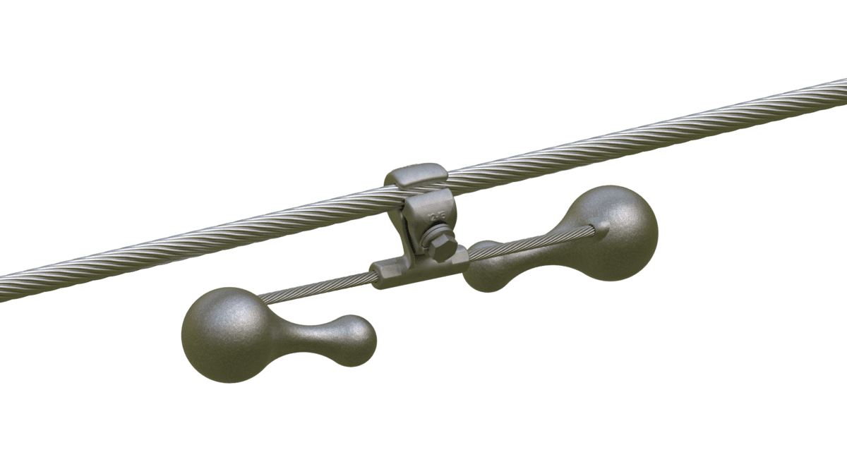 Amortiguador de vibración DOGBONE® instalado sobre un conductor