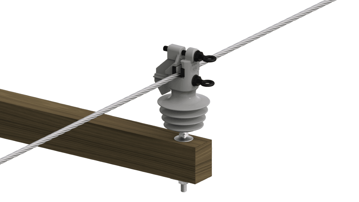 Aislador polimérico INSULIGN® tipo pin con tope vise instalado