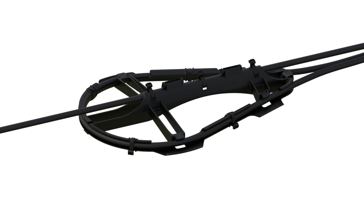 Almacenamiento SLACKLOOP® Center-Lock para bucles de cable de fibra óptica